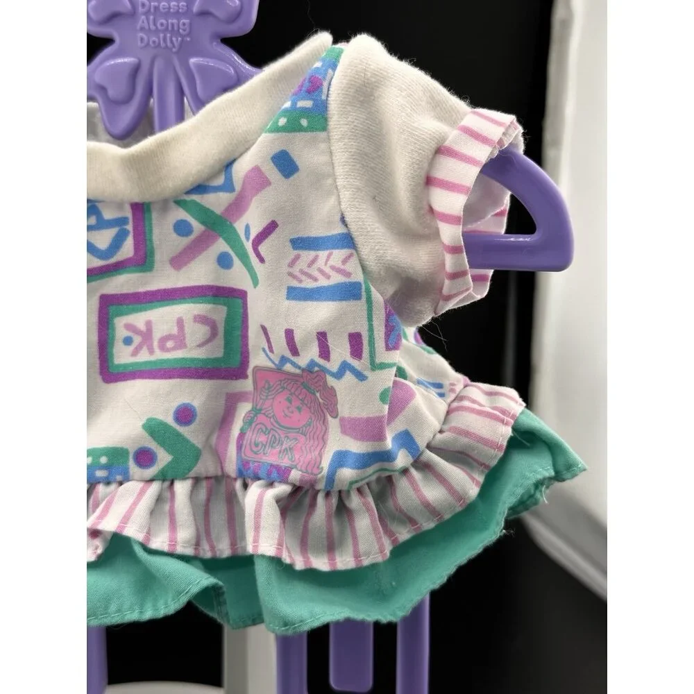 Vtg 1990 1991 Hasbro Cabbage Patch Kids Doll Pretty Crimp N Curl Dress Green‎